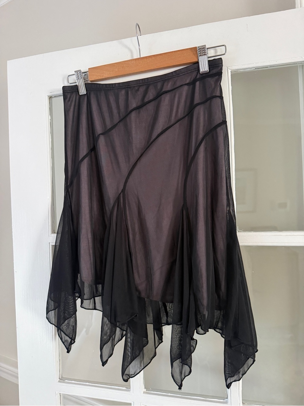 Y2K Hot Kiss Black Asymmetrical Handkerchief Hem Skirt - Picture 2 of 7